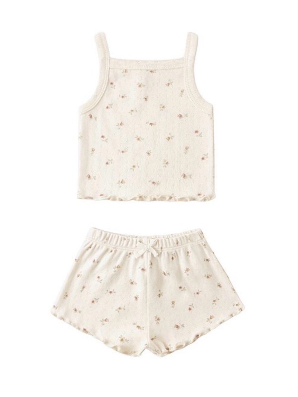 Quincy Mae Pointelle Tank & Shortie Set in Petit Fleur Size 18-24 months